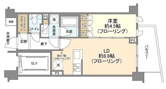 オープンレジデンシア上原305の間取り