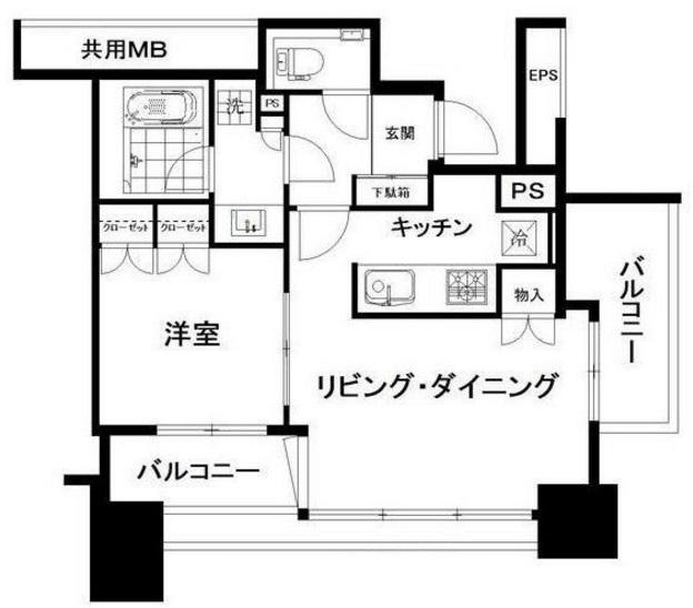 ローレルアイ恵比寿ピアース202の間取り