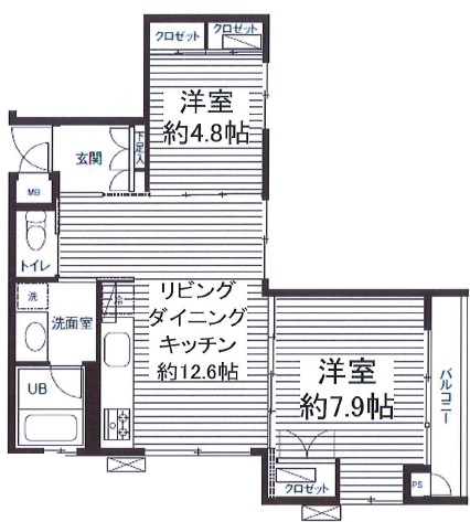 フィエールタカフジ204の間取り