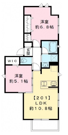 リシェス代々木上原201の間取り