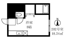 かとれや荘202の間取り