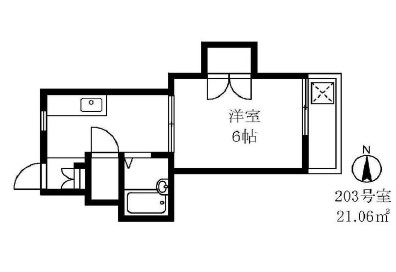 プチモンド用賀203の間取り