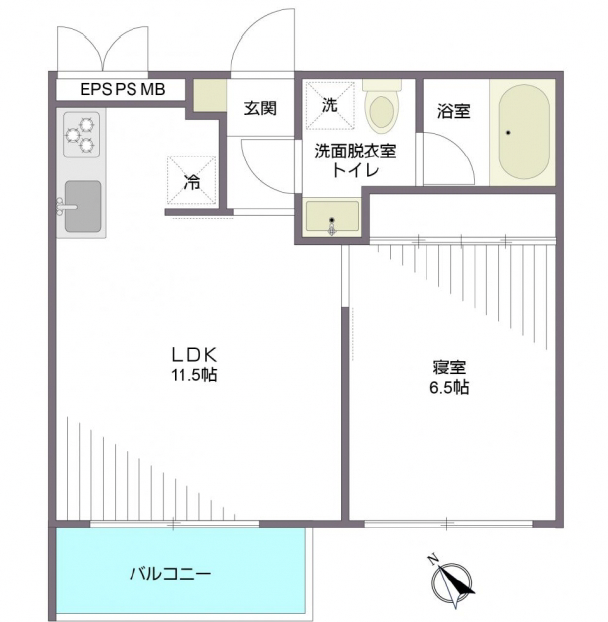 FLAT　TI（フラットティーアイ）103の間取り