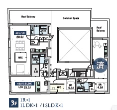 GranDuo富ヶ谷401の間取り
