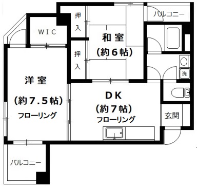 上用賀アーバニー301の間取り