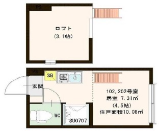 PINES三軒茶屋102の間取り