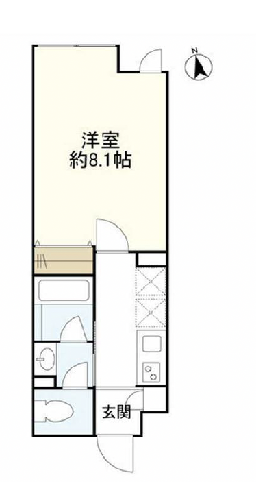 ウェルスクエアイズム三軒茶屋SOUTH202の間取り