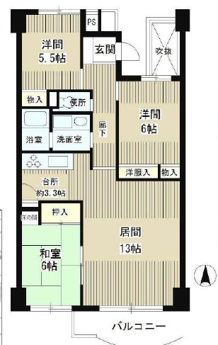 ドムールミタケ302の間取り