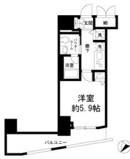 メインステージ目黒Ⅱ302の間取り