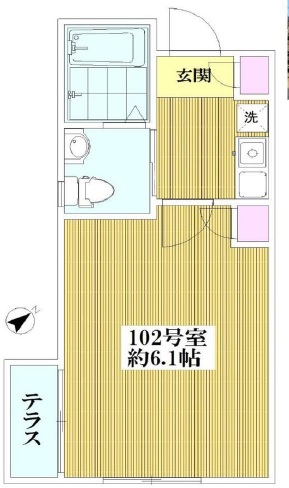 ホワイトウェル学芸大学102の間取り