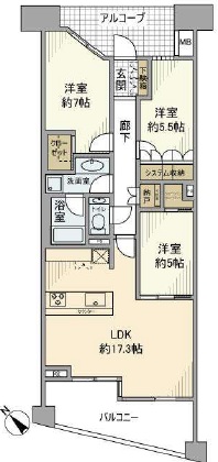 THE目黒桜レジデンス405の間取り