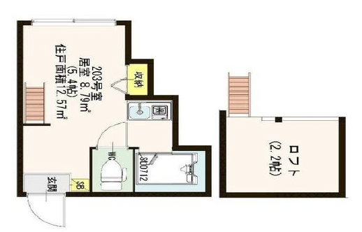 池尻パストラル・ハウス203の間取り