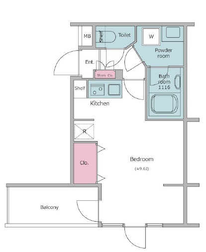 レジディア世田谷若林208の間取り