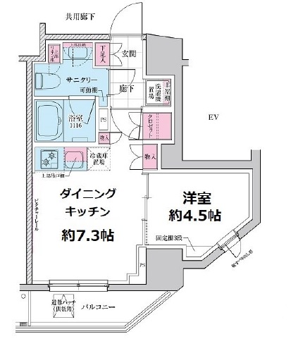 クレヴィアリグゼ三軒茶屋1305の間取り
