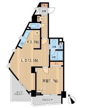 THEパームス代々木上原ヴェールテラス601の間取り