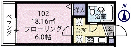 ジュネス自由通り102の間取り