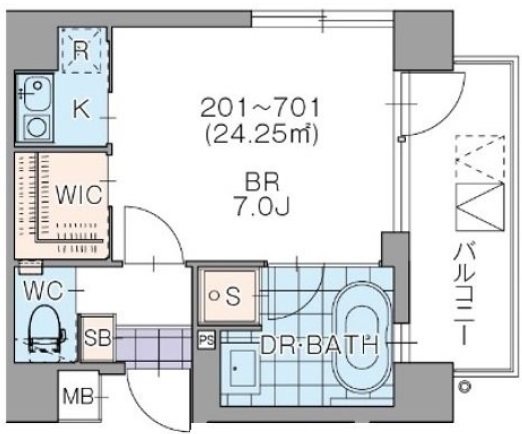 プラティーク桜新町601の間取り