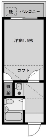 レオパレス三軒茶屋A棟102の間取り