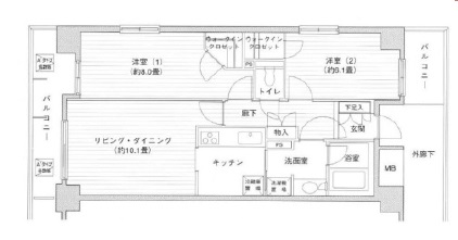 プライムアーバン目黒リバーフロント801の間取り