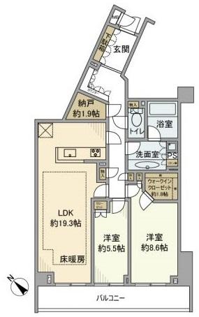 パークハウス広尾303の間取り