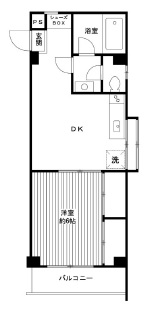 都立大平町コーポ305の間取り