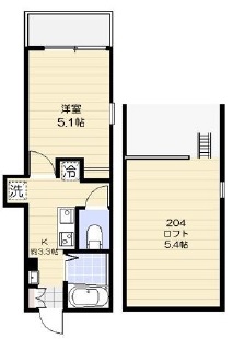 サンシエ祐天寺204の間取り