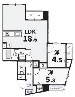 ダイアパレス三軒茶屋トゥワ・メゾン601の間取り
