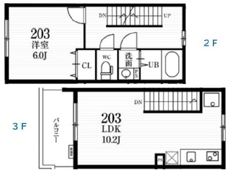 ミハス学芸大学203の間取り