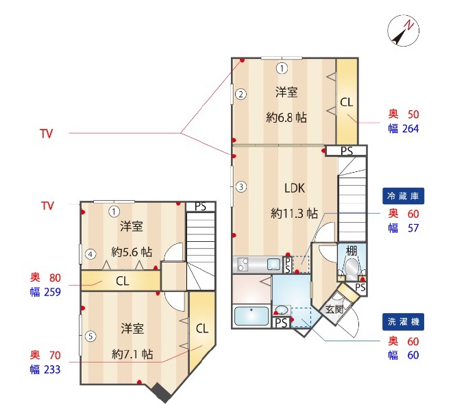 エルファーロ駒沢公園Ⅰ403の間取り