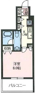 エスティメゾン三軒茶屋Ⅱ302の間取り