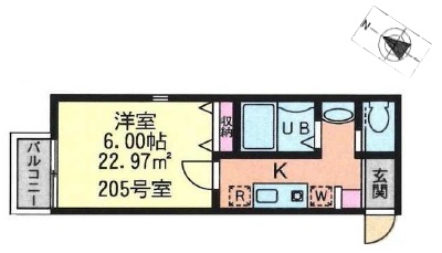 J'sコート駒沢205の間取り