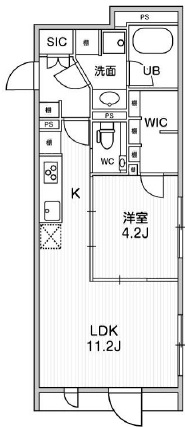 Reve Residence目黒（レーヴレジデンス中目黒）404の間取り