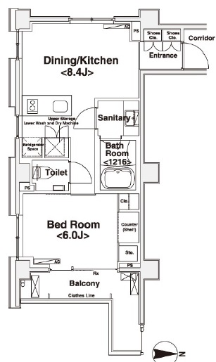 カスタリア目黒鷹番107の間取り