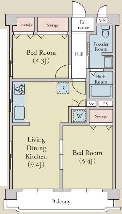 馬事公苑ヒミコマンション301の間取り