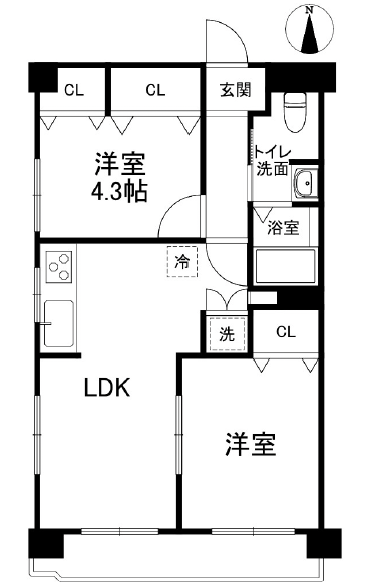 馬事公苑ヒミコマンション301の間取り