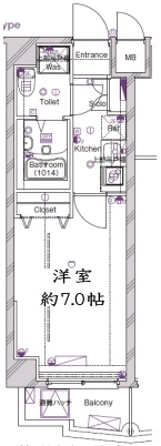 メイクスデザイン桜新町204の間取り