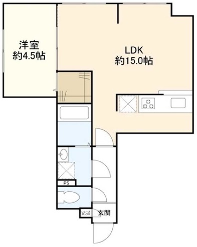 ウェルスクエアイズム三軒茶屋SOUTH301の間取り