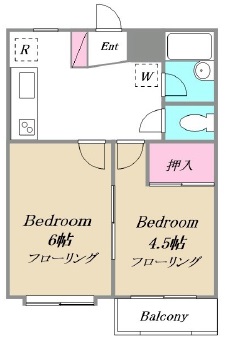 パレセーヌ平町（タイラマチ）102の間取り