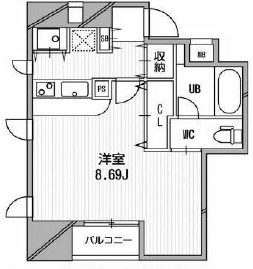フレスカ代々木上原Ⅱ304の間取り