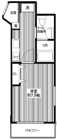 スカイヒルズ目黒203の間取り