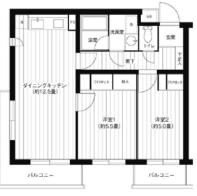 コスモリード駒沢大学308の間取り