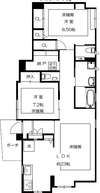 Casa Aspera Jiyugaoka（カーサアスペラ自由が丘）107の間取り