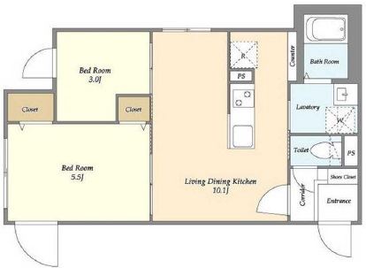 ウェルスクエア学芸大学305の間取り
