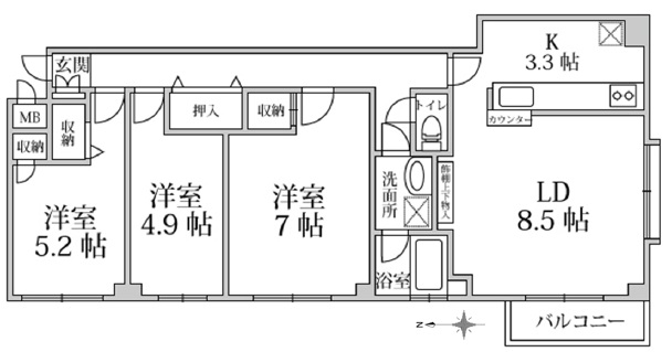 リオマンション207の間取り