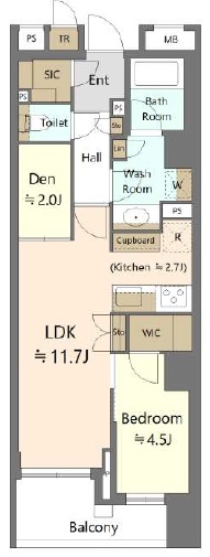 パークホームズ三軒茶屋１丁目314の間取り
