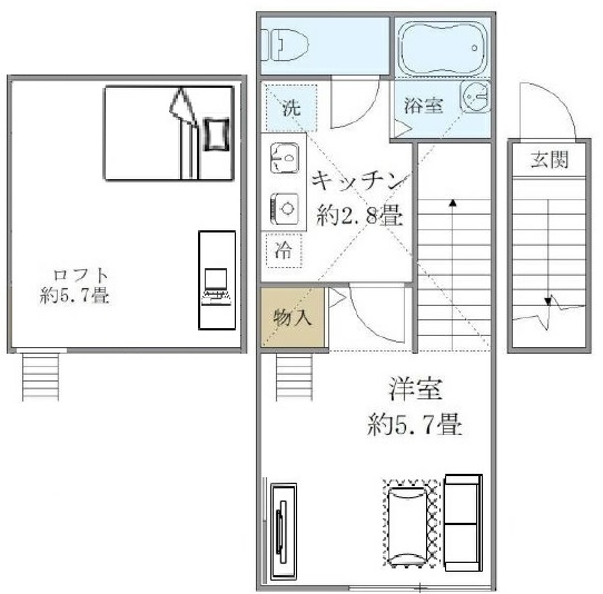 テラス学芸大学205の間取り