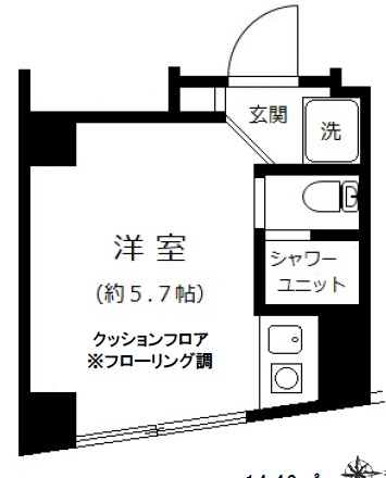 スクエア三軒茶屋401の間取り