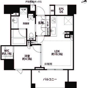 ザ・パークハウス目黒本町202の間取り