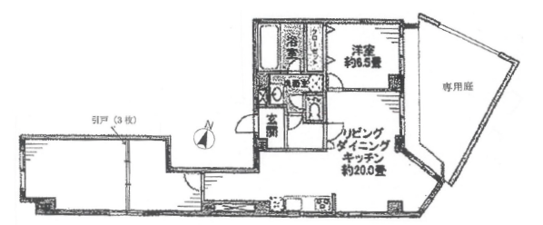 ライオンズマンション東北沢102の間取り