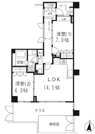 下北沢パークハウス106の間取り